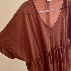 DUSTY RUST BABY DOLL TOP